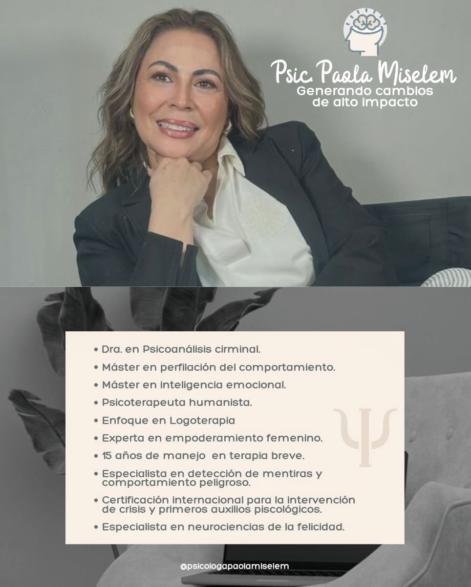 Retrato profesional de la Psicóloga Paola Miselem, psicoterapeuta humanista especializada en Logoterapia y acompañamiento clínico